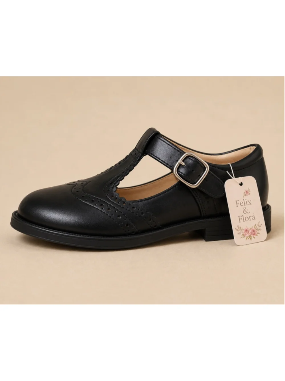 Felix & Flora Girls Black Mary Jane Dress Shoes Size 10 NWT T-Strap Formal